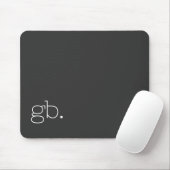 Tapis De Souris Monogramme Rétro Minimal Noir (Avec souris)