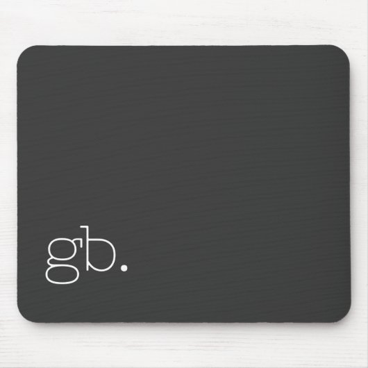 Tapis De Souris Monogramme Rétro Minimal Noir (Devant)