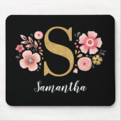 Tapis De Souris Monogramme rose (Devant)