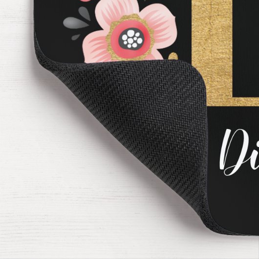 Tapis De Souris Monogramme rose (Coin)