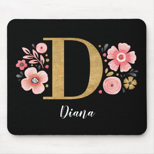 Tapis De Souris Monogramme rose (Devant)
