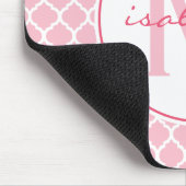 Tapis De Souris Monogramme rose de Quatrefoil (Coin)