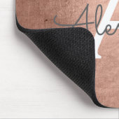 Tapis De Souris Monogramme rose d'huile d'or Nom Mousepad (Coin)