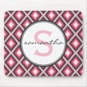 Tapis De Souris Monogramme rose d'Ikat (Devant)