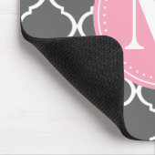 Tapis De Souris Monogramme rose gris marocain (Coin)