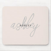 Tapis De Souris Monogramme rose pâle personnalisé (Devant)