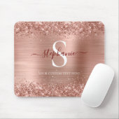 Tapis De Souris Monogramme Rose Parties scintillant or Glam fille (Avec souris)