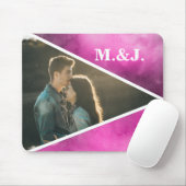 Tapis De Souris Monogramme rose photo (Avec souris)