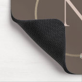 Tapis De Souris Monogramme rose rustique or floral (Coin)