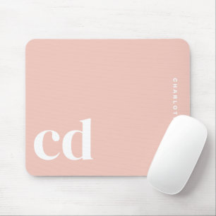 Tapis De Souris Monogramme rose simple