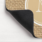 Tapis De Souris Monogramme rustique d'arrière - plan de toile de (Coin)