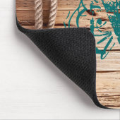 Tapis De Souris Monogramme rustique en bois du pays Panier initial (Coin)