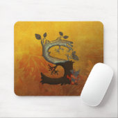 Tapis De Souris Monogramme S d'arbre d'automne (Avec souris)