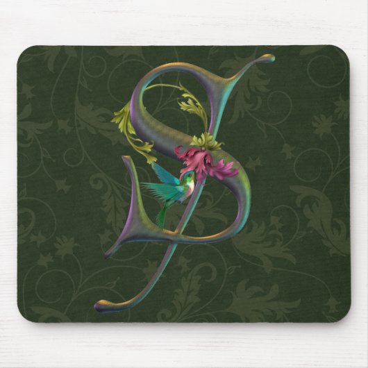 Tapis De Souris Monogramme S de colibri (Devant)