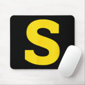 Tapis De Souris Monogramme S Halloween Jaune Initiale - Gras S (Avec souris)