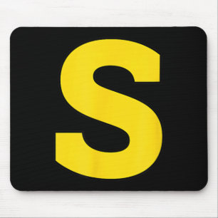 Tapis De Souris Monogramme S Halloween Jaune Initiale - Gras S