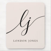 Tapis De Souris Monogramme Script Calligraphie Élégante Feminine (Devant)