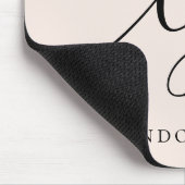 Tapis De Souris Monogramme Script Élégant Fille Blush Rose (Coin)