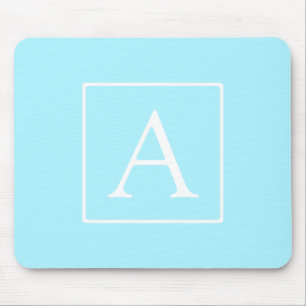 Tapis De Souris Monogramme simple bleu ciel