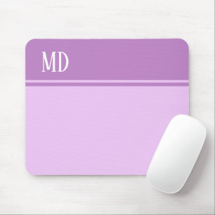 Tapis De Souris Monogramme simple et joli à rayures violettes