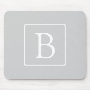 Tapis De Souris Monogramme simple gris clair