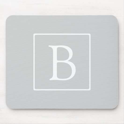Tapis De Souris Monogramme simple gris clair (Devant)