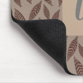 Tapis De Souris Monogramme Tan Botanique Feuille Souris (Coin)