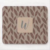 Tapis De Souris Monogramme Tan Botanique Feuille Souris (Devant)