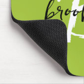 Tapis De Souris Monogramme tendance vert citron noir blanc Script (Coin)