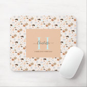 Tapis De Souris Monogramme Terrazzo Tones de la Terre Motif modern (Avec souris)