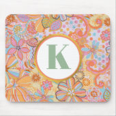 Tapis De Souris Monogramme Trippy Nostalgale Floral Mood (Devant)