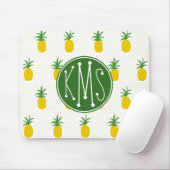 Tapis De Souris Monogramme tropical d'or des ananas | (Avec souris)