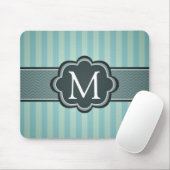 Tapis De Souris Monogramme turquoise masculin de coutume de (Avec souris)