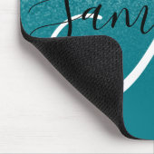 Tapis De Souris Monogramme turquoise Ombre Sparkle Parties scintil (Coin)