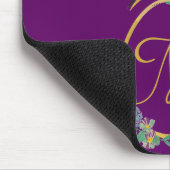 Tapis De Souris Monogramme unique de lapin de Pâques (Coin)