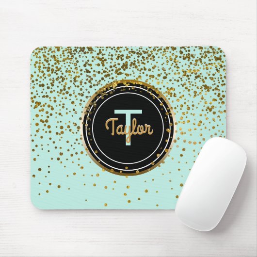 Tapis De Souris Monogramme vert fascinant des points | de (Avec souris)