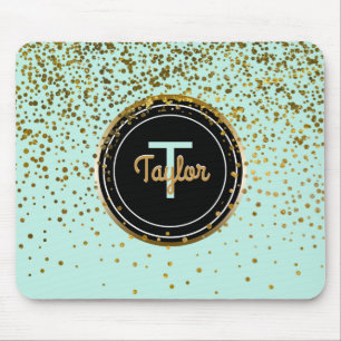 Tapis De Souris Monogramme vert fascinant des points   de