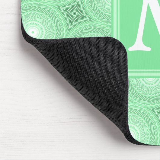 Tapis De Souris Monogramme vert ressort cercles motif (Coin)