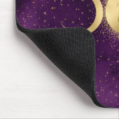 Tapis De Souris Monogramme violet céleste triple lune dorée (Coin)