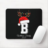Tapis De Souris Monogrammed Family Christmas Matching Outfits (Avec souris)