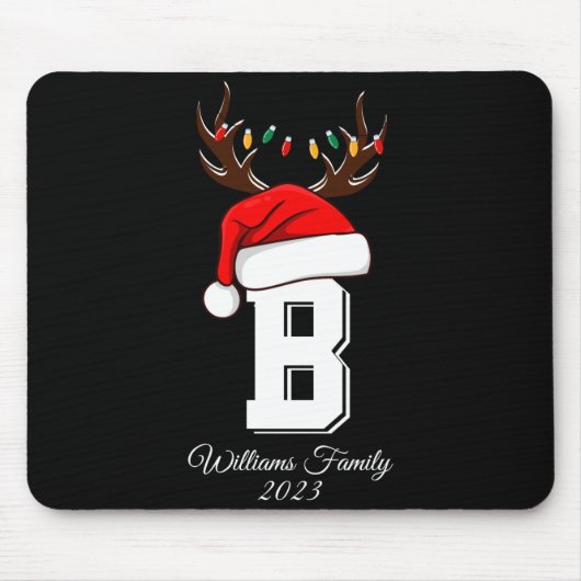 Tapis De Souris Monogrammed Family Christmas Matching Outfits (Devant)