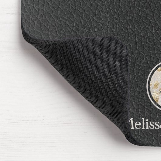 Tapis De Souris Monogrammes Initiales Or Vachet Imprimer Métalliqu (Coin)