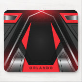 Tapis De Souris Monographie de jeu géométrique en argent, noir, ro (Devant)