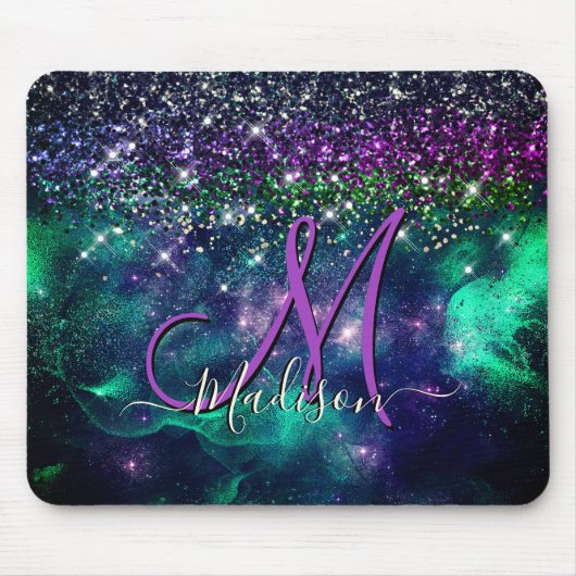 Tapis De Souris Monographie de parties scintillant vert foncé mou (Devant)