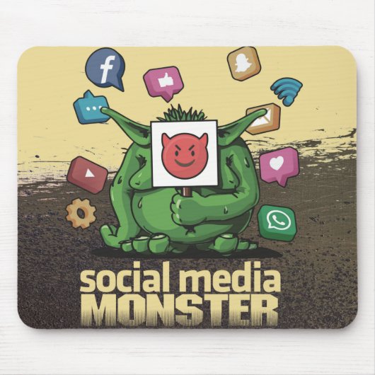 Tapis De Souris Monster des médias sociaux Mousepad (Devant)