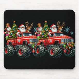 Tapis De Souris Monster Truck Père Noël Reindee Arbre de Noël Enfa