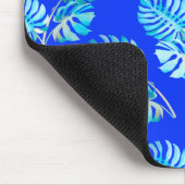 Tapis De Souris Monstera Brise Bleu Cobalt (Coin)