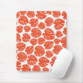 Tapis De Souris Monstera - Orange et blanc (Avec souris)