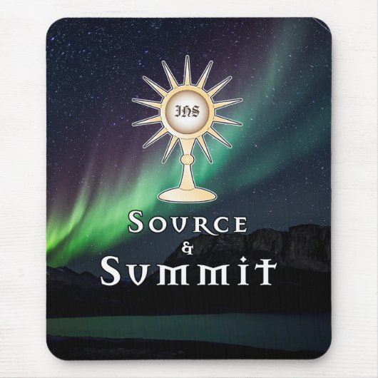 Tapis De Souris Monstrance Source et Sommet Aurora Borealis (Devant)