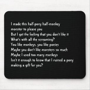 Tapis De Souris monstre de moitié-singe de moitié-poney